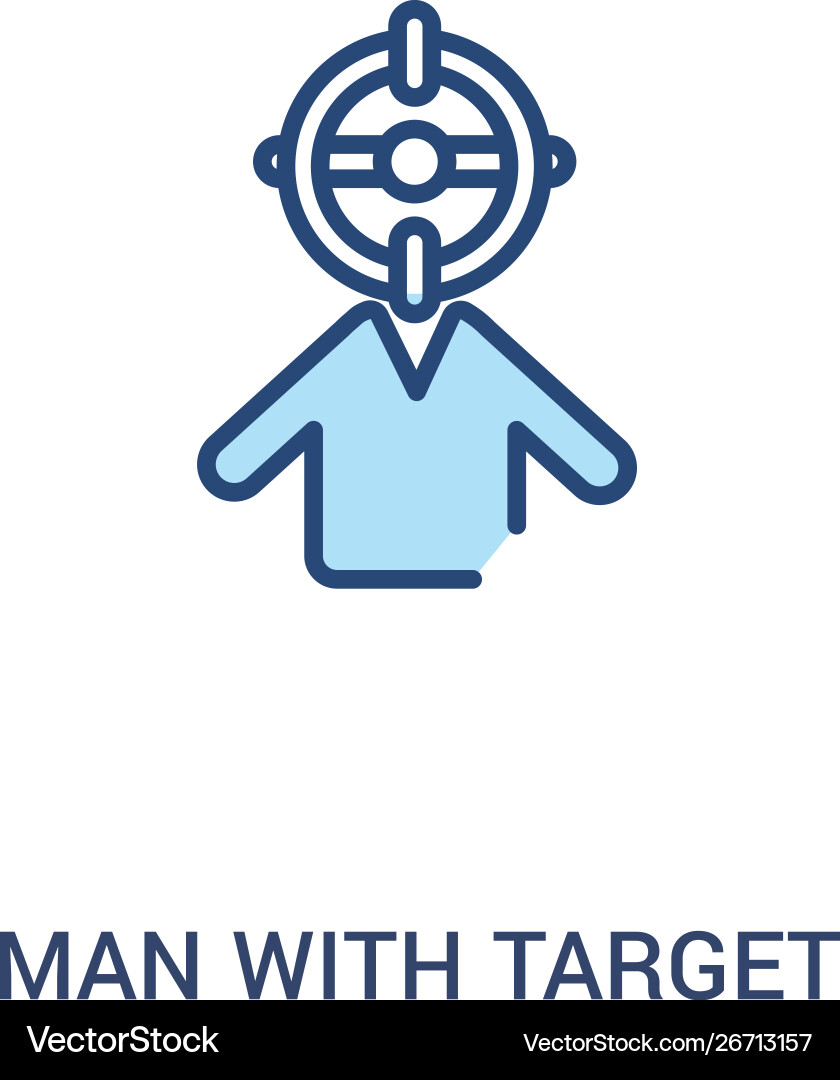 Man with target concept 2 colored icon simple Man with target concept 2 colored icon simple Vector Image