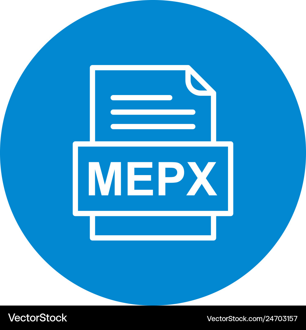 Mepx file document icon vector image