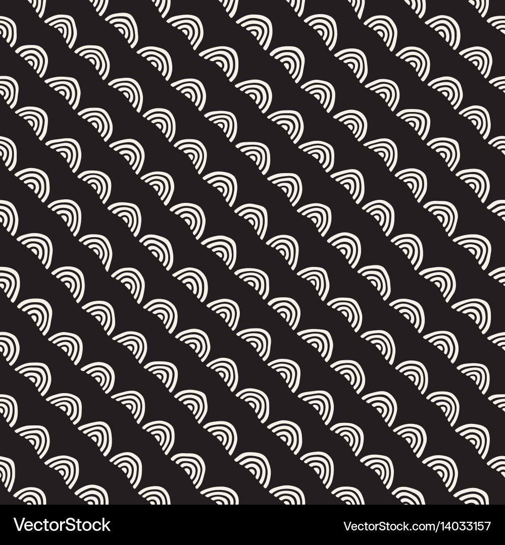 Monochrome minimalistic seamless pattern with arcs vector image