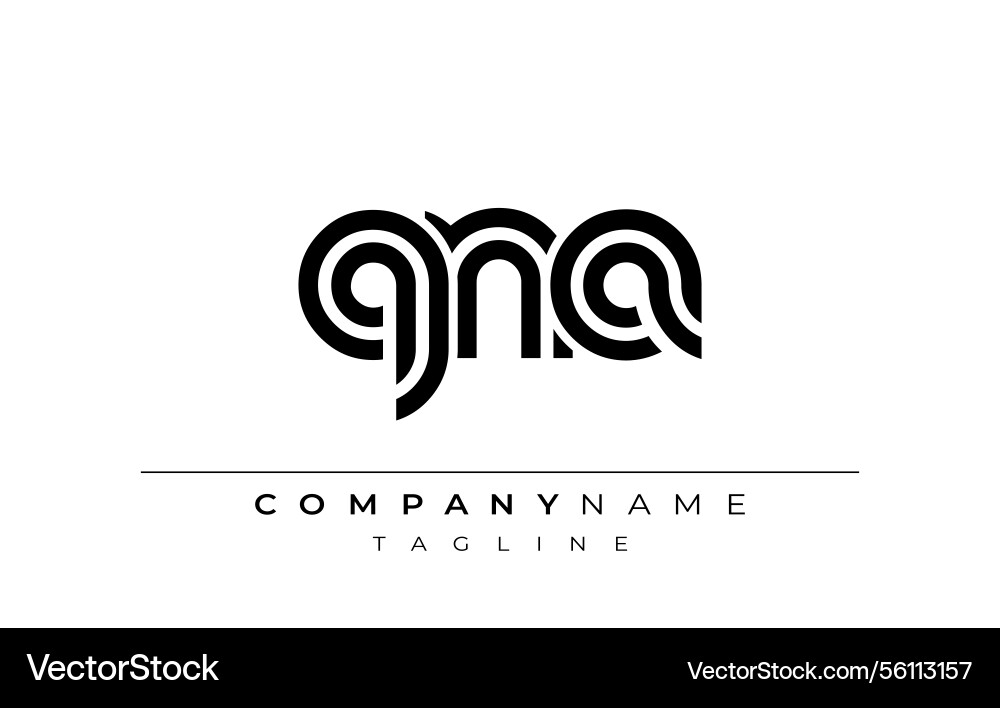 Qna creative unique modern letter logo design Vector Image