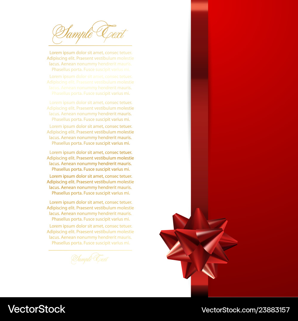 Red bows with ribbon birthday template Red bows with ribbon birthday template vector image