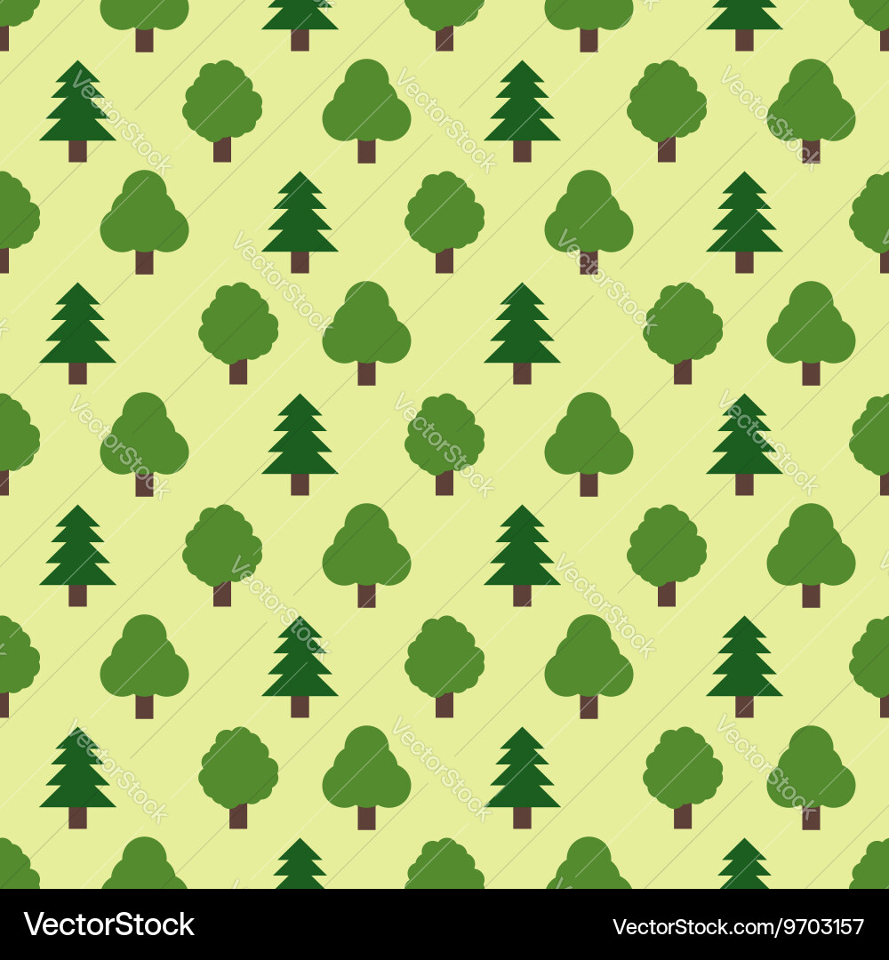 Seamless pattern of forestry tree Vector Image