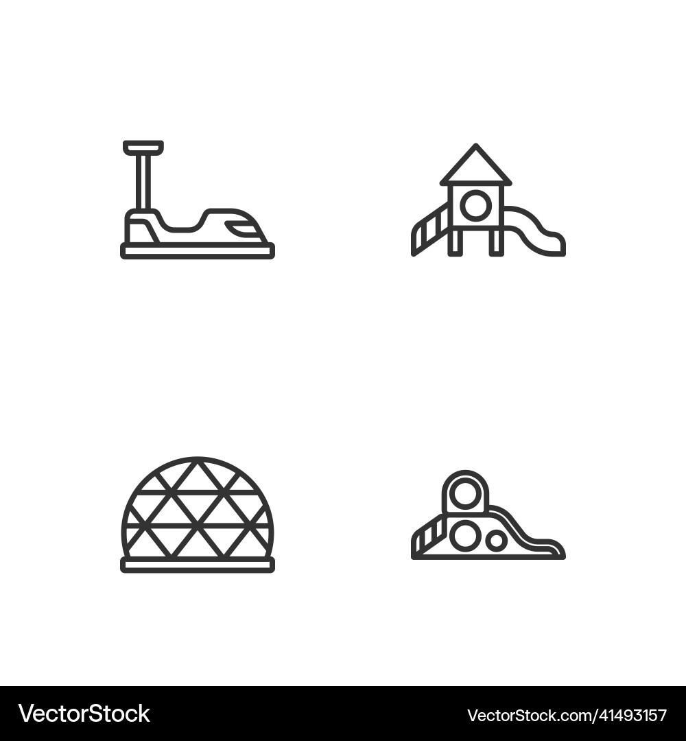 Set line slide playground climbing Set line slide playground climbing Vector Image
