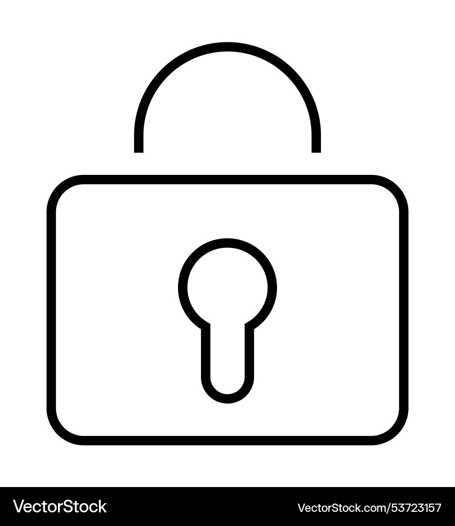 Simple lock symbol emphasizing digital security Vector Image