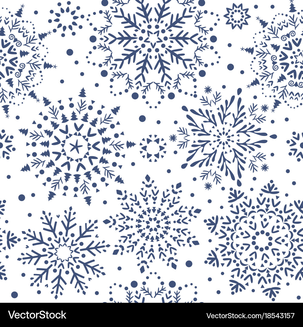 Snowflakes seamless pattern Royalty Free Vector Image