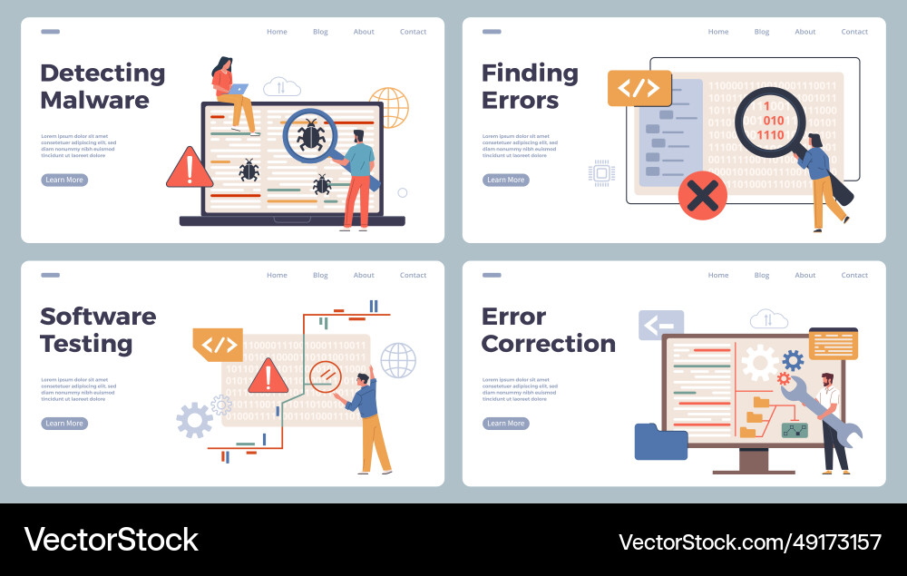 Software Developers Testing Applications vector image