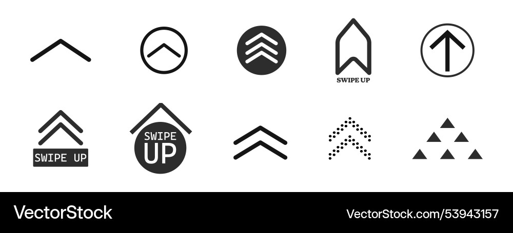 Swipe up slide arrow button scroll ui icon Vector Image