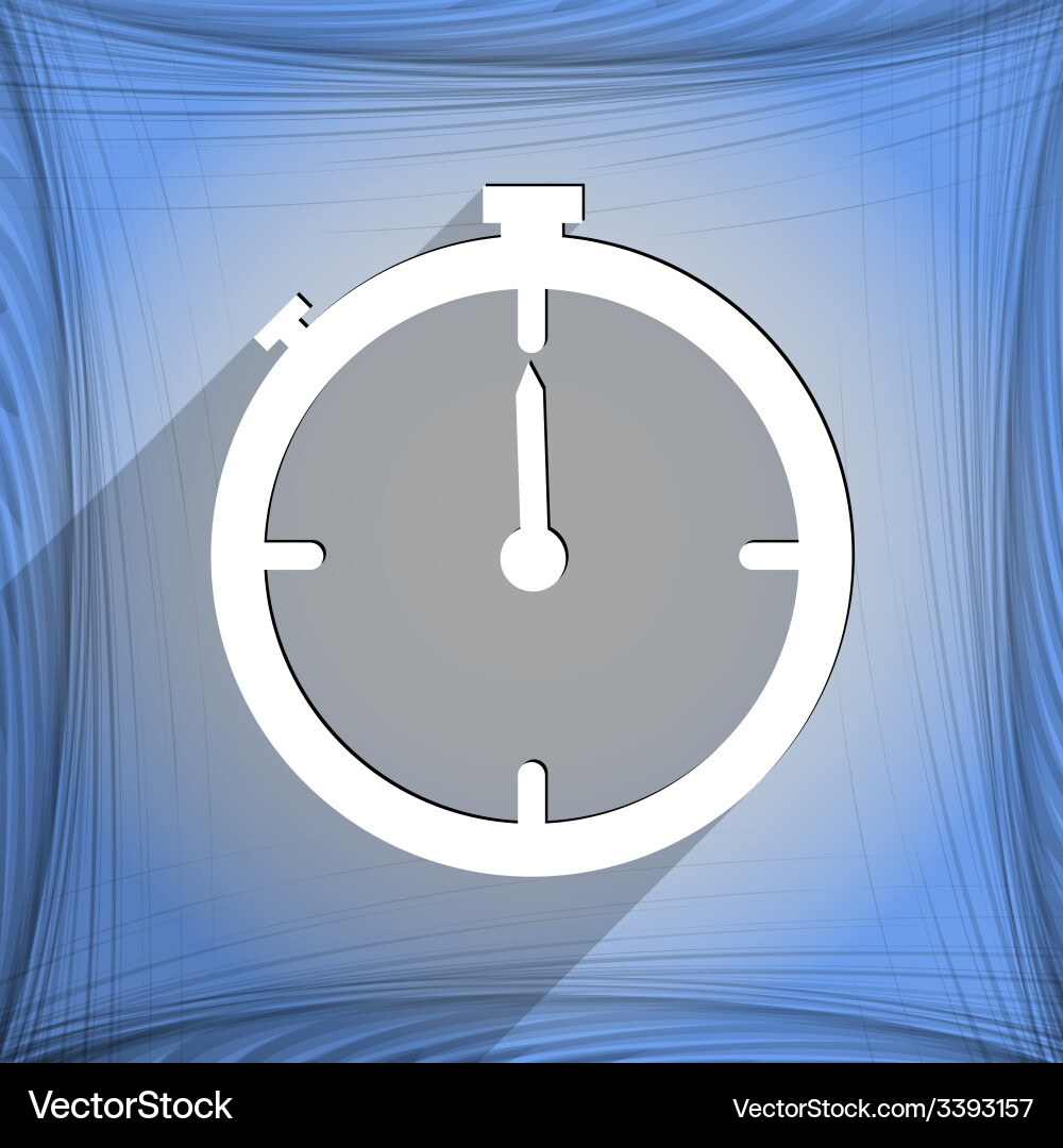 Timer icon symbol flat modern web design with long Vector Image