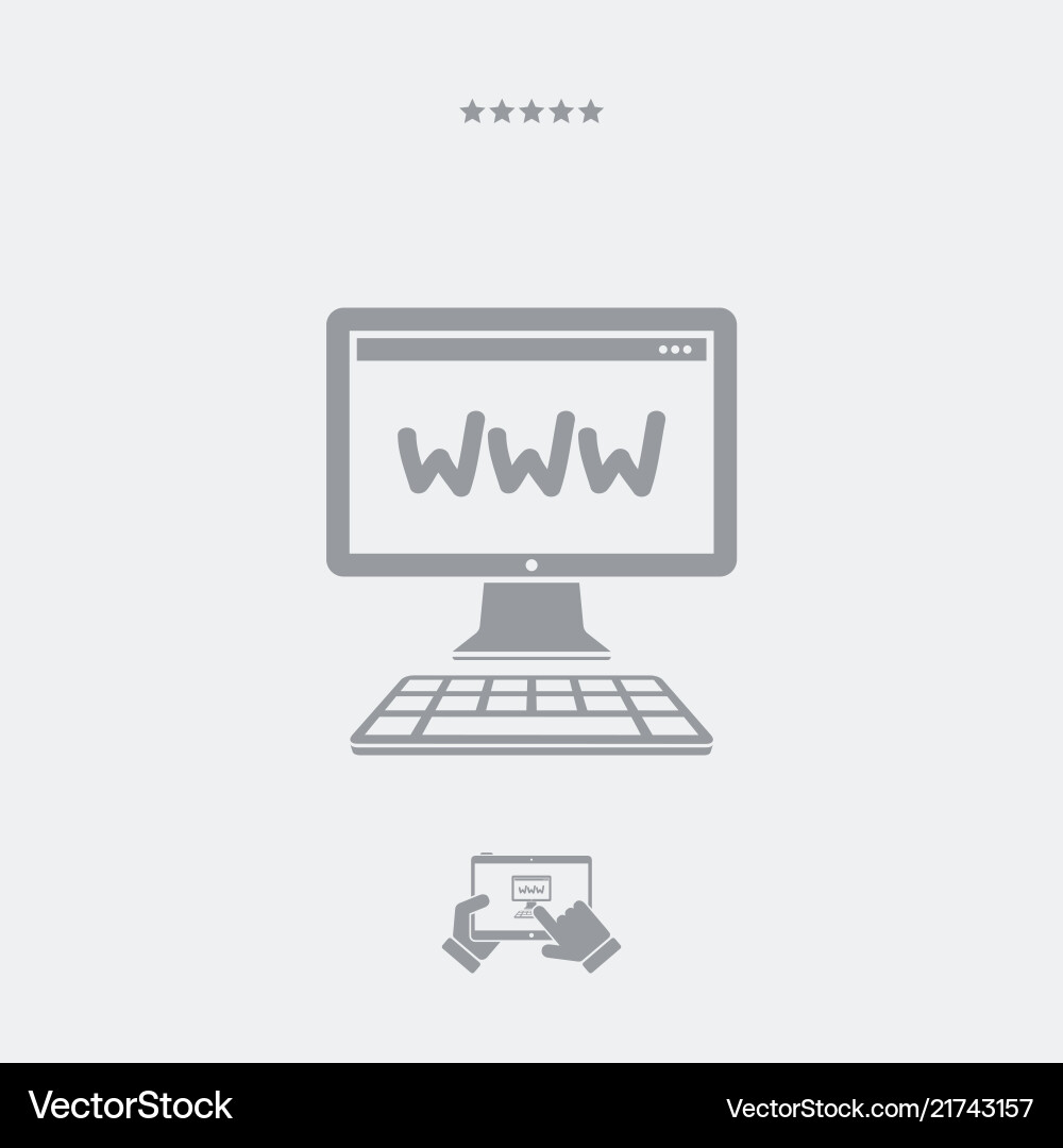 Web computer flat icon Web computer flat icon Vector Image
