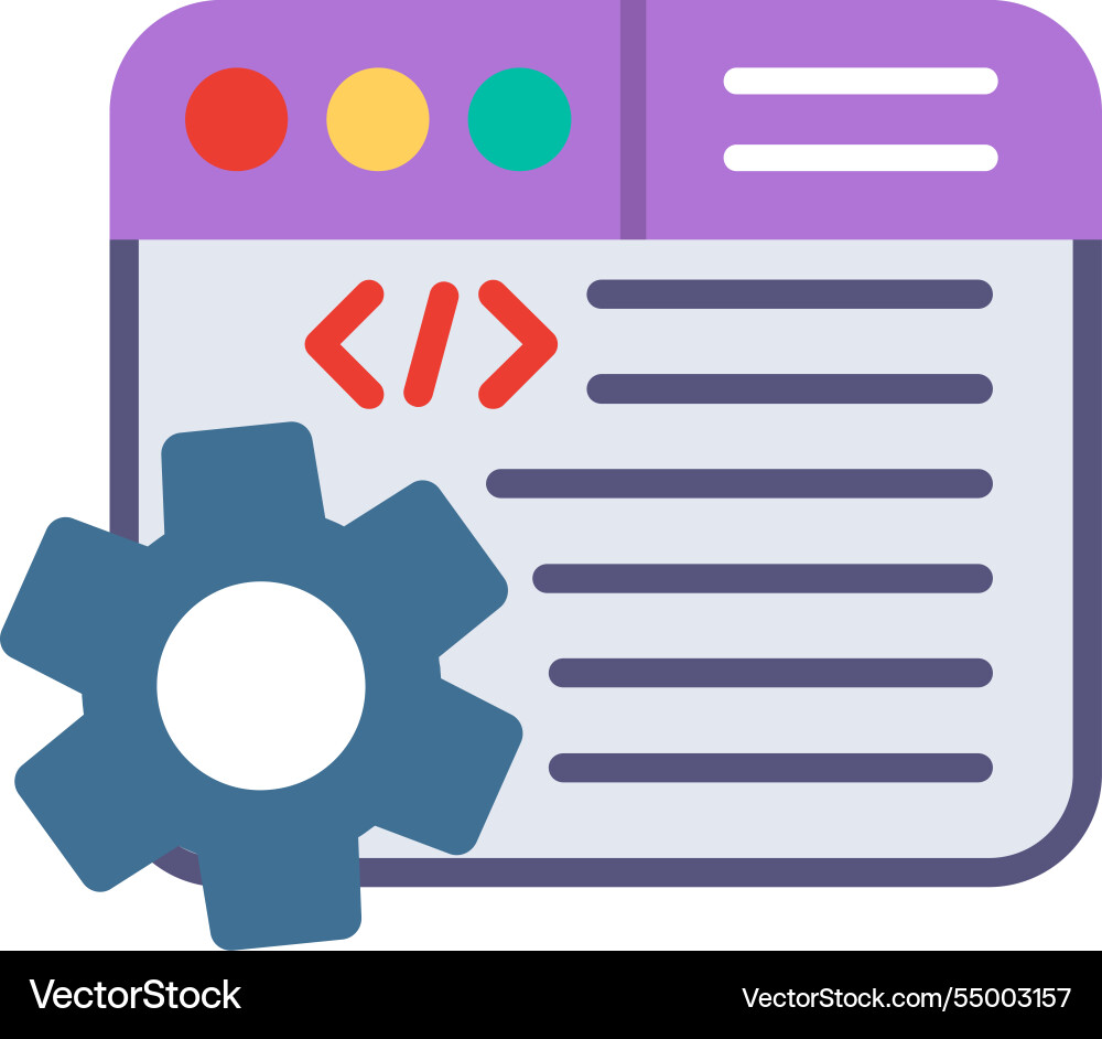 Web programming flat icon design vector image