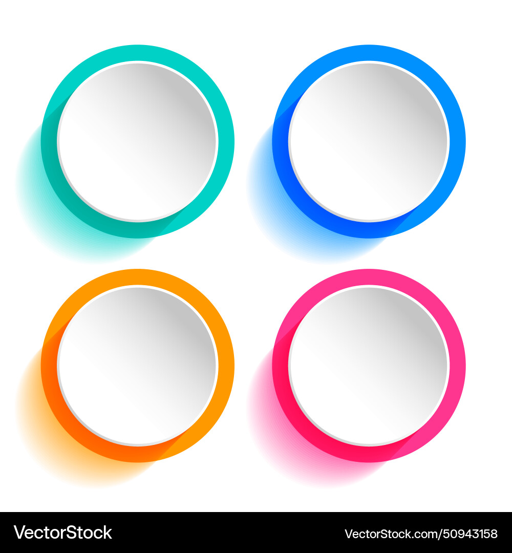 3d style modern circular web button in collection Vector Image