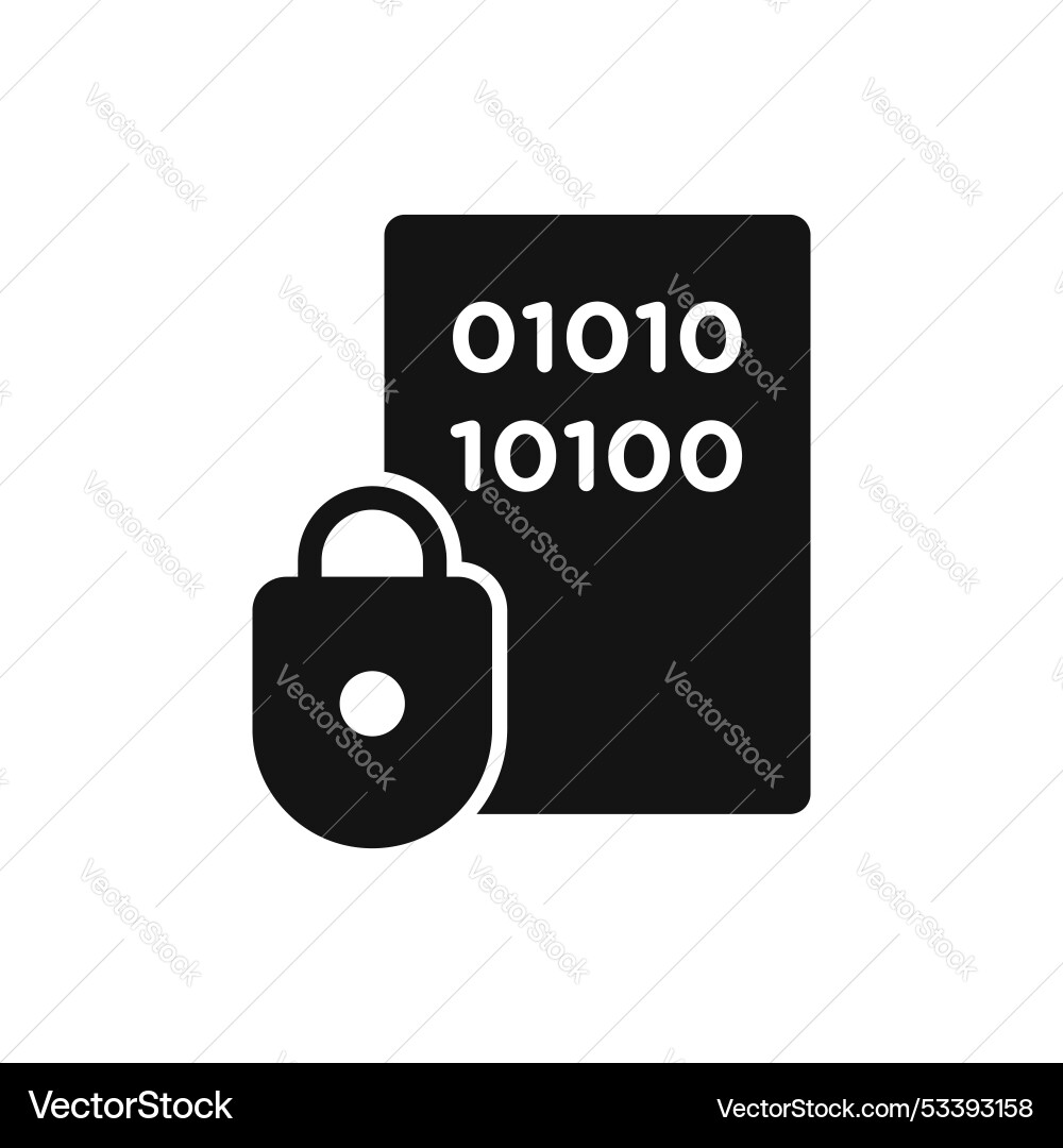 Binary lock icon isolated on white background vector image