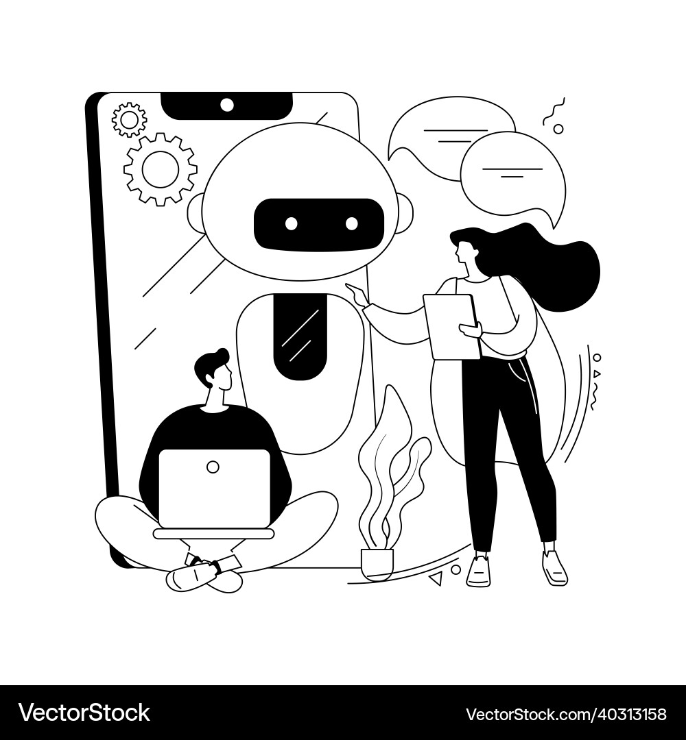 Chatbot app development abstract concept Chatbot app development abstract concept vector image