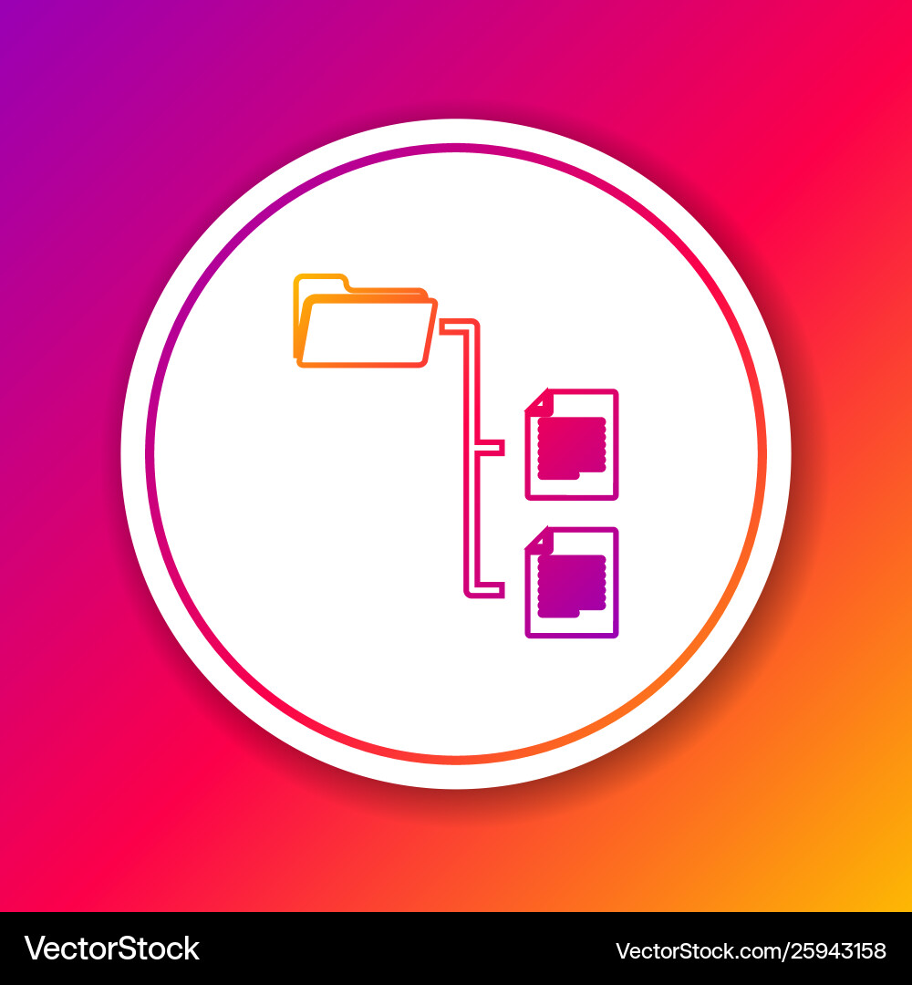 Color folder tree line icon isolated on Color folder tree line icon isolated on vector image
