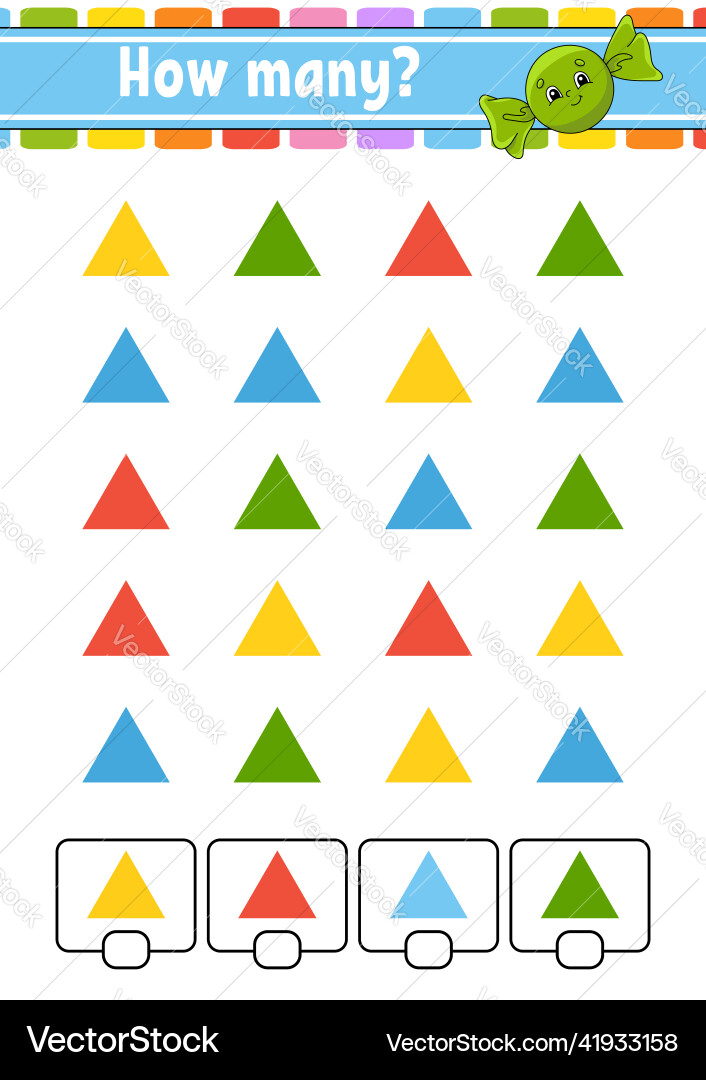 Counting game for children happy characters Counting game for children happy characters vector image