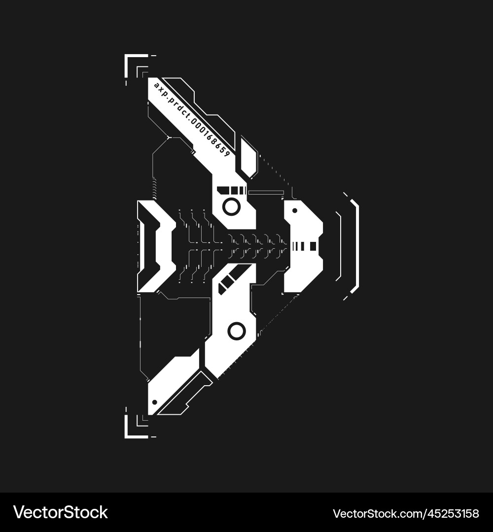 Cyberpunk arrow futuristic tech interface element Cyberpunk arrow futuristic tech interface element vector image
