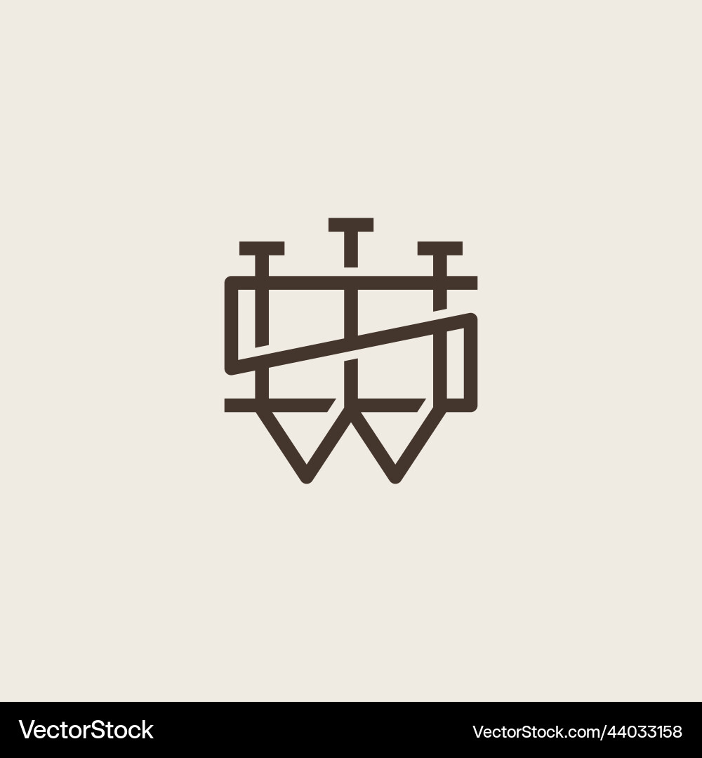 Initial based clean and minimal letter ws sw Vector Image