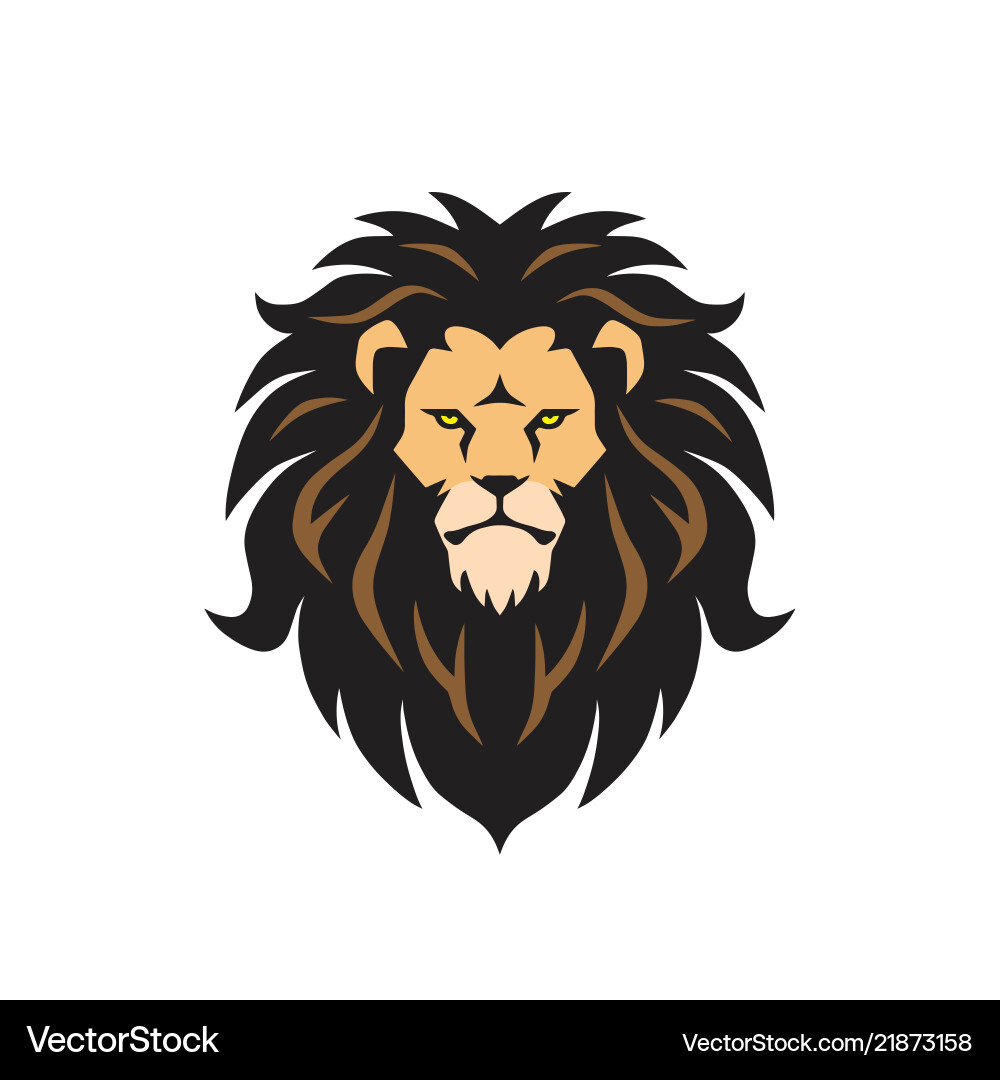 Lion Head Mascot Logo Vector Image