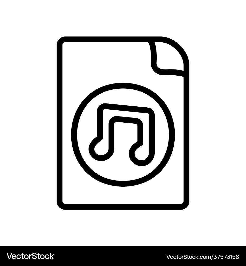 Music file icon in line style about multimedia Music file icon in line style about multimedia vector image