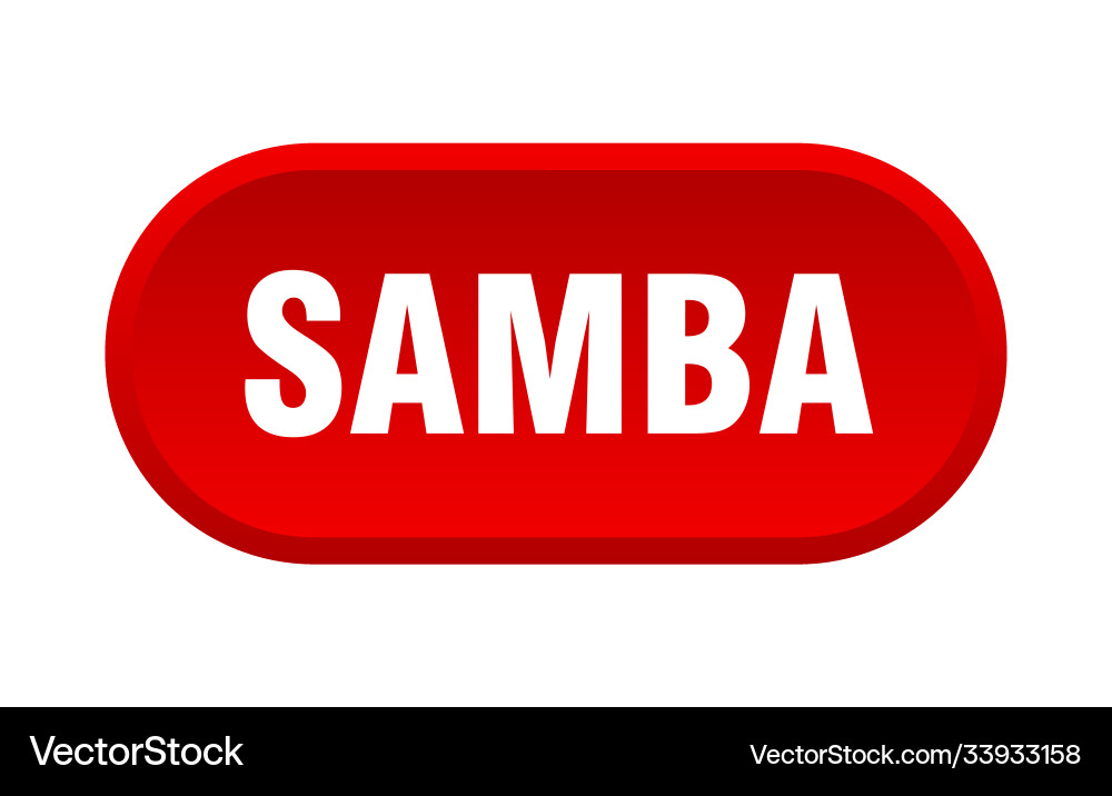 Samba button rounded sign on white background Vector Image