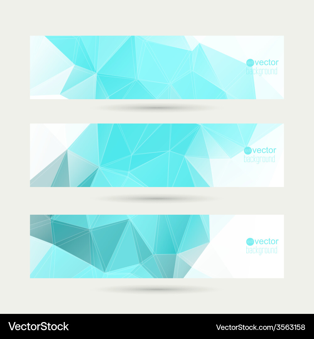 Set of banners with triangles and polygon mesh vector image