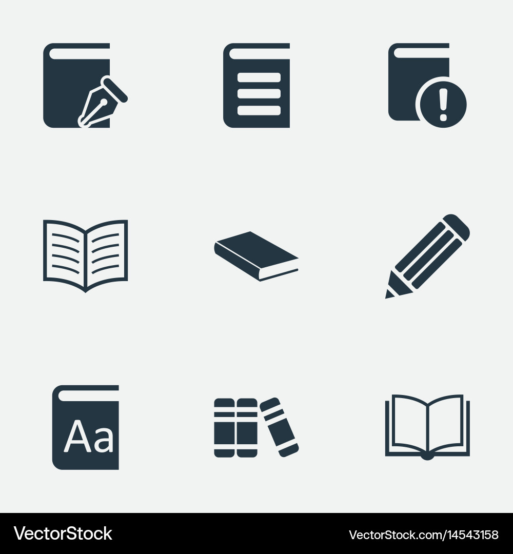 Set of simple knowledge icons vector image