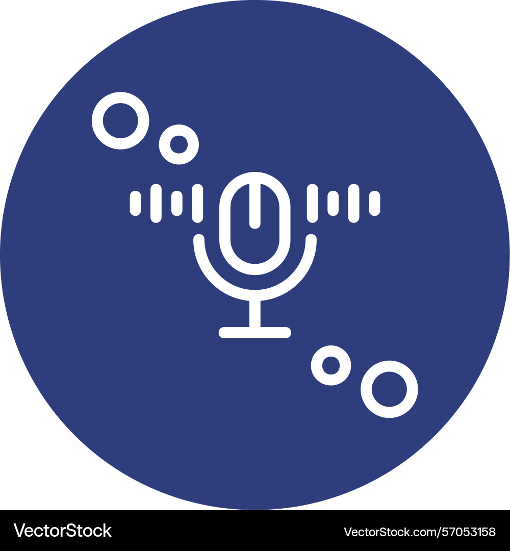 Speech recognition line circle style icon design vector image