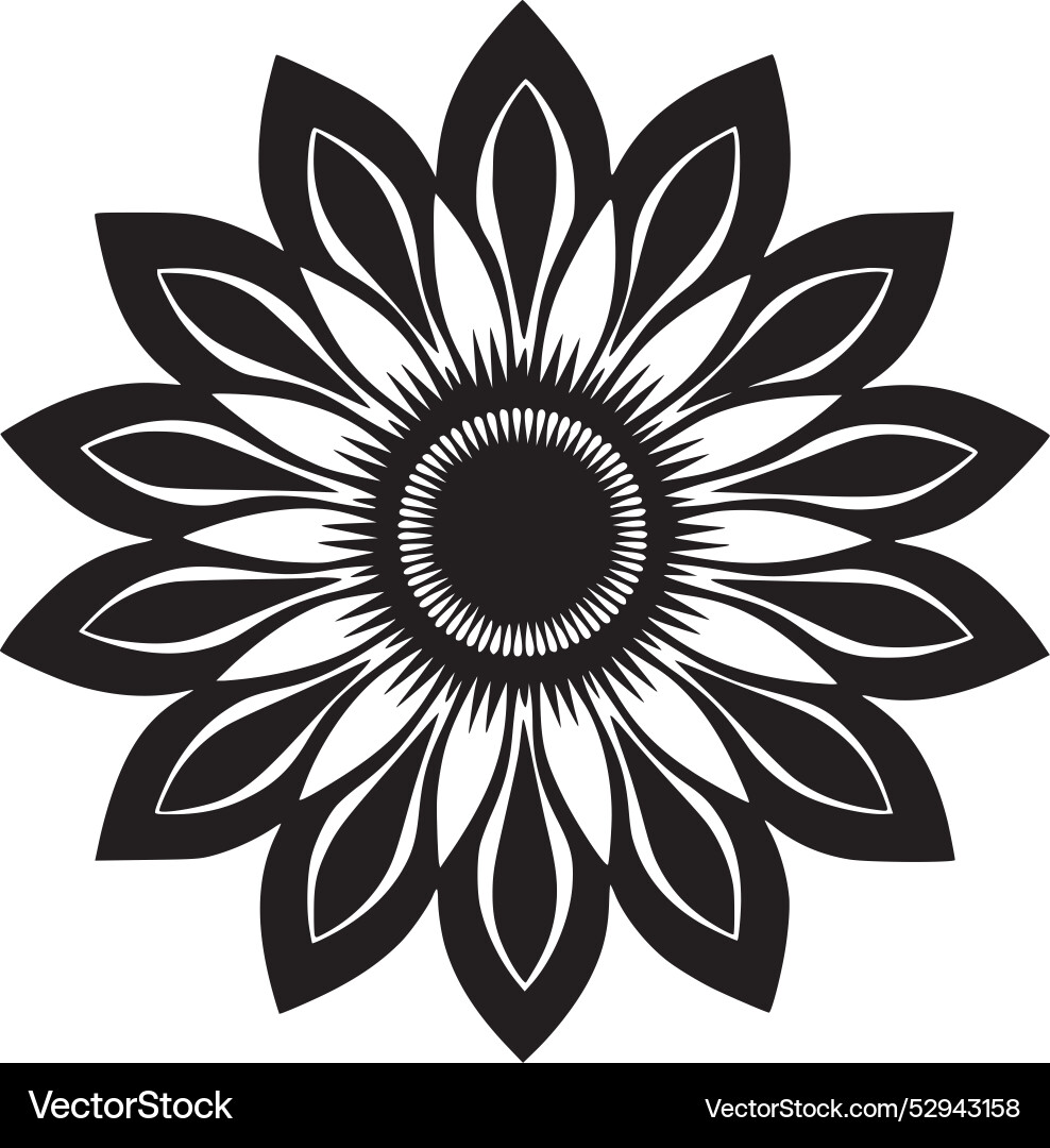 Sunflower - minimalist and flat logo Vector Image