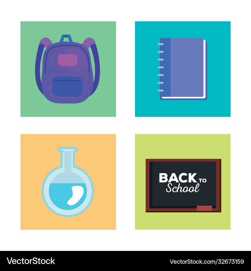 Bag notebook flask and board design Vector Image