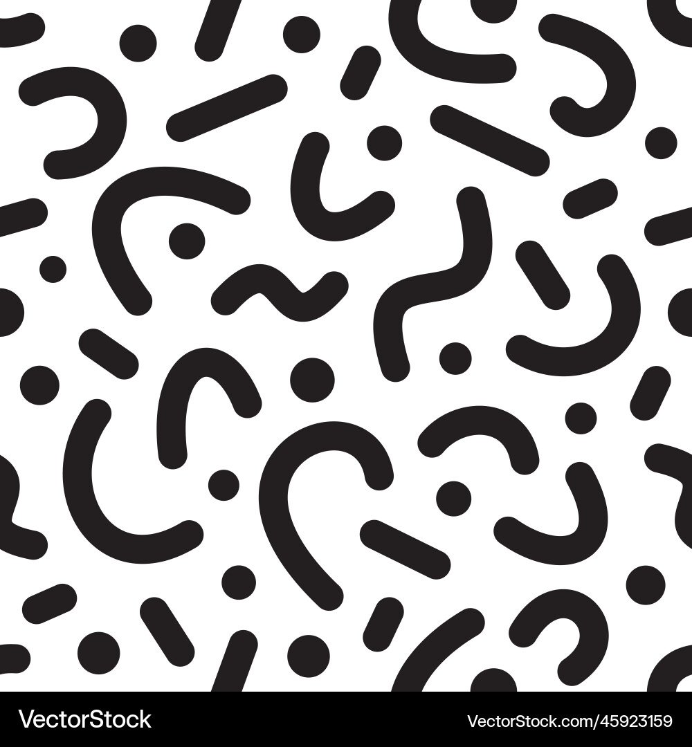 Black dot and lines seamless pattern vector image