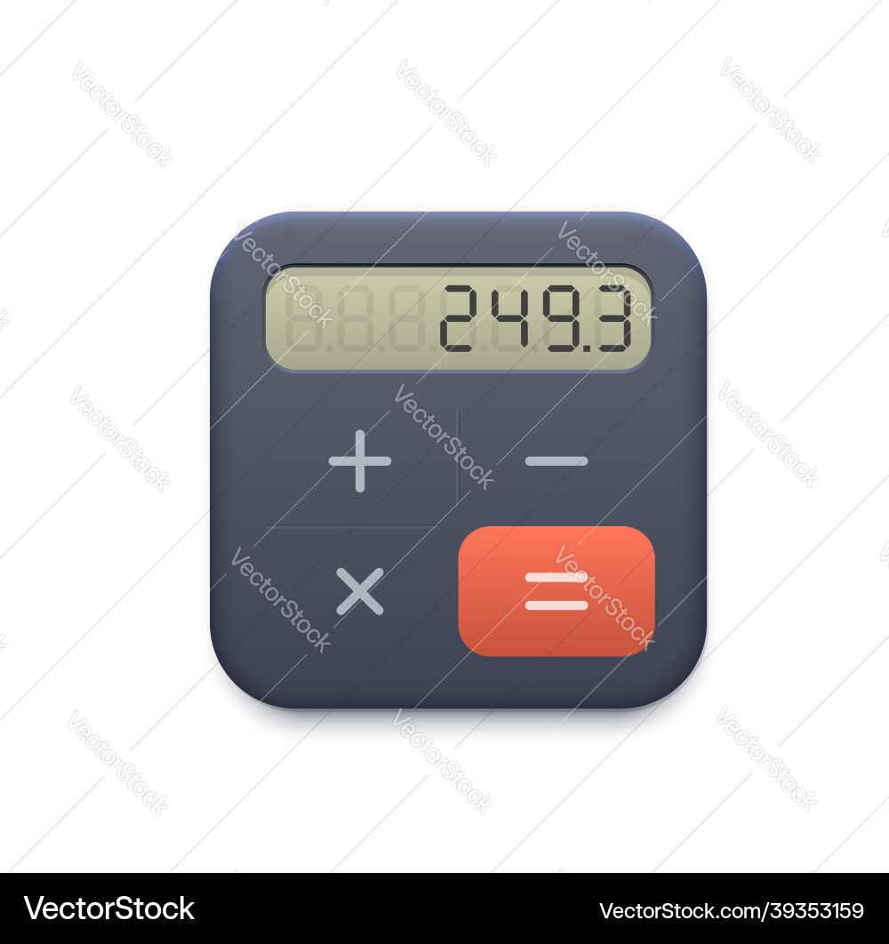 Business calculator icon with display and buttons Business calculator icon with display and buttons vector image