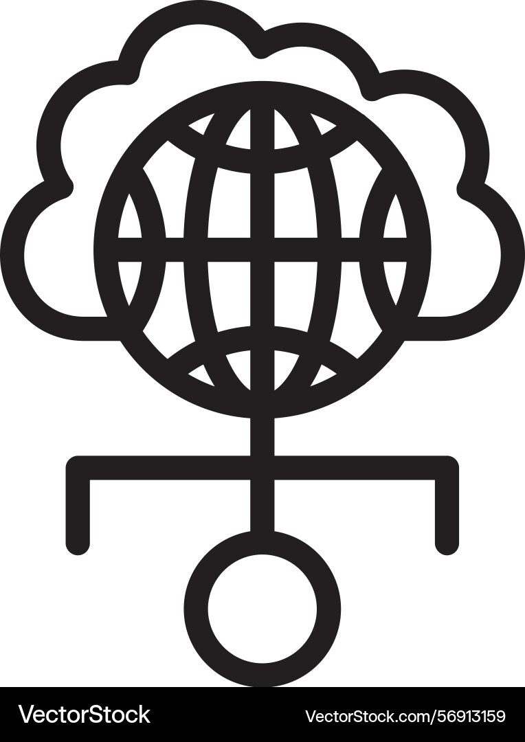 Cloud network linear style icon design vector image