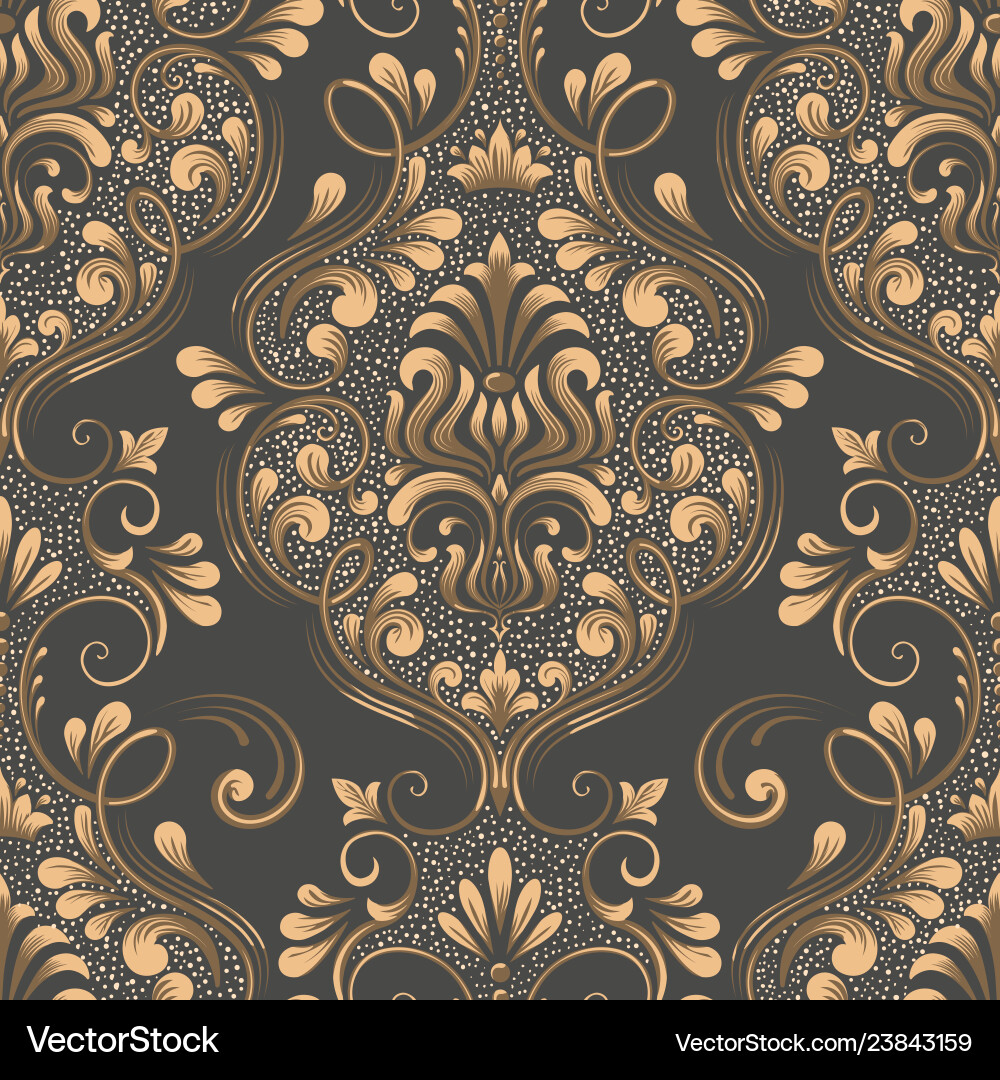 Damask seamless pattern element classical Damask seamless pattern element classical vector image
