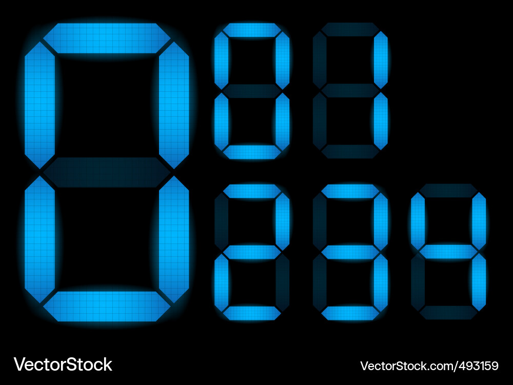 Digital Number Display Vector Image