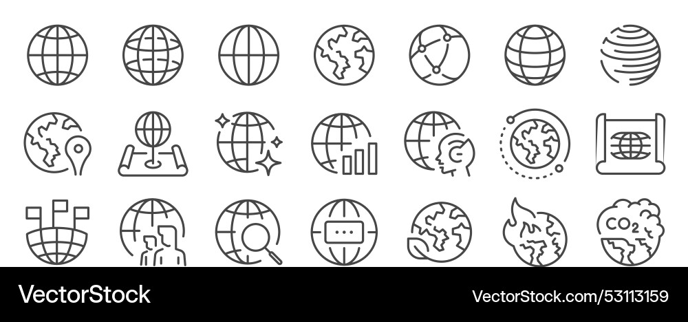 Globe icon set Vector Image