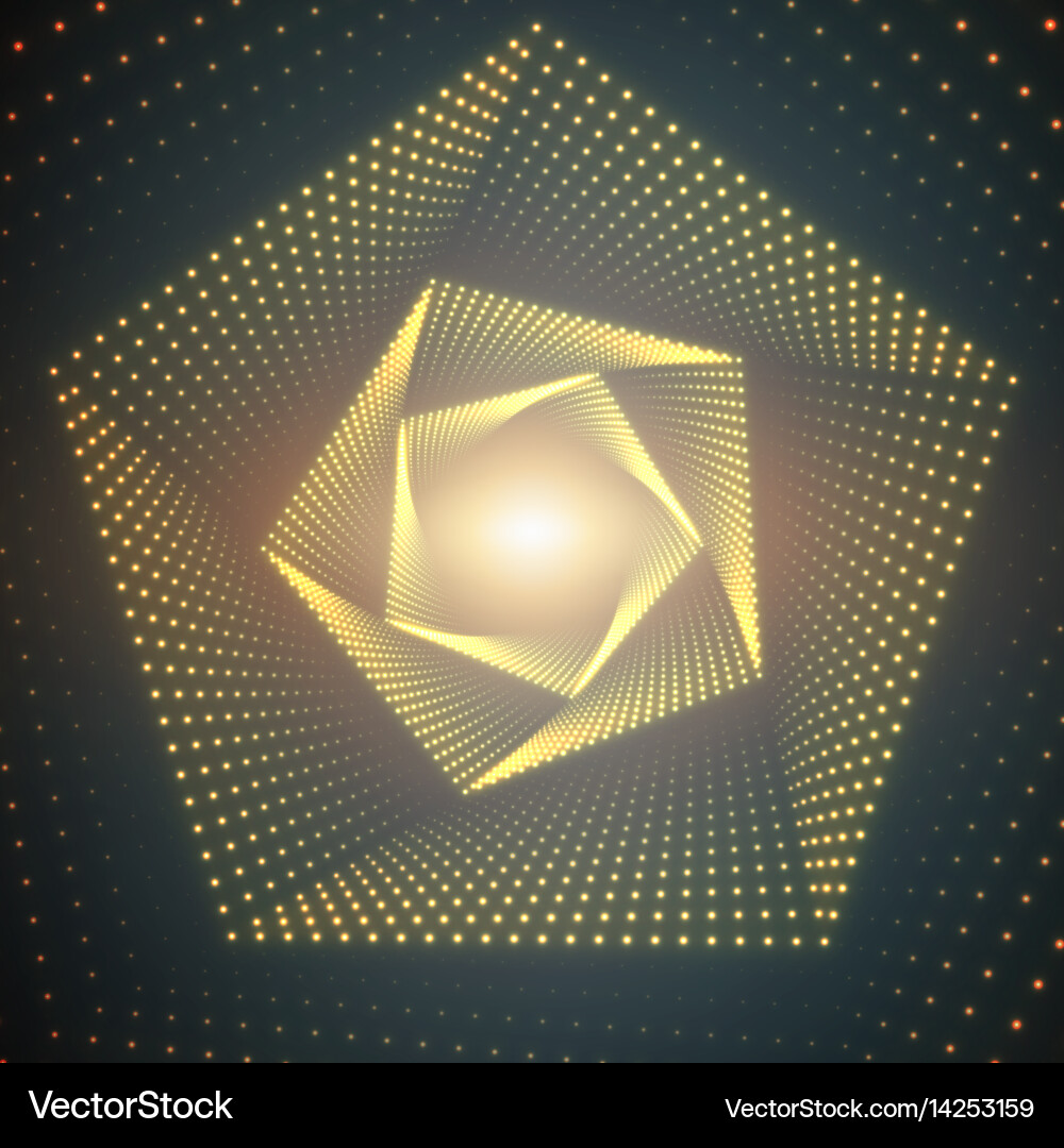 Infinite pentagonal twisted tunnel vector image