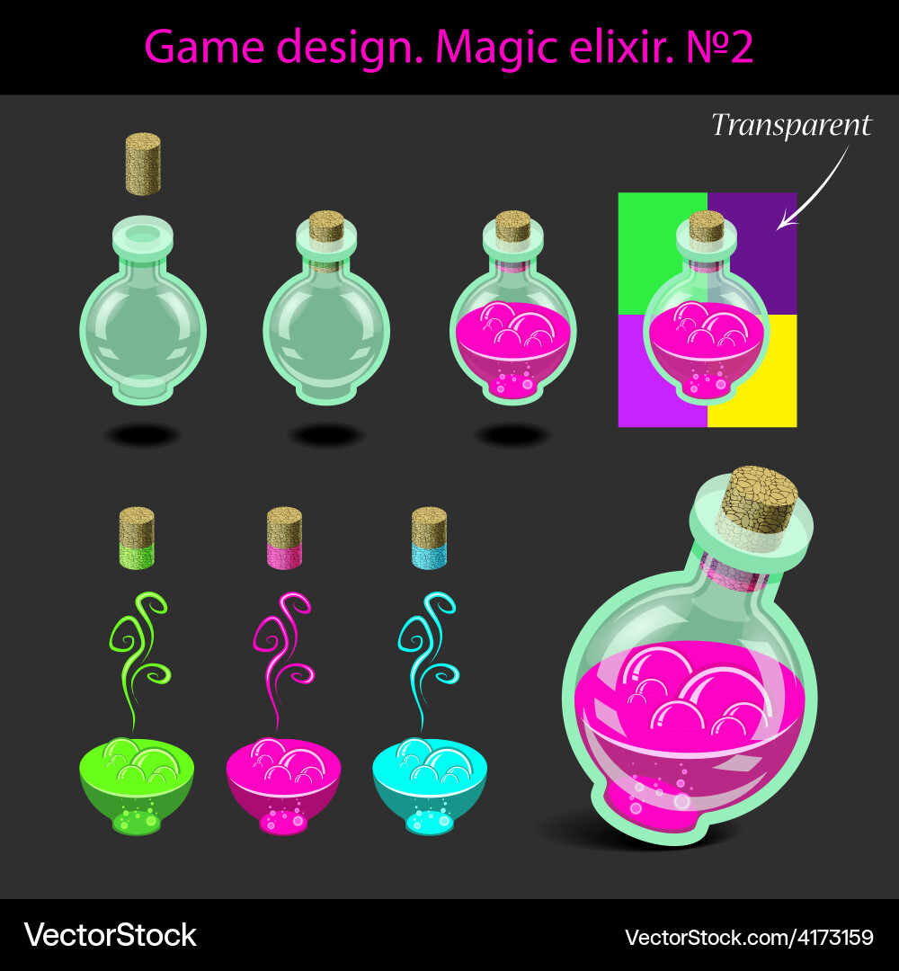 Magic elixir in different Vector Image