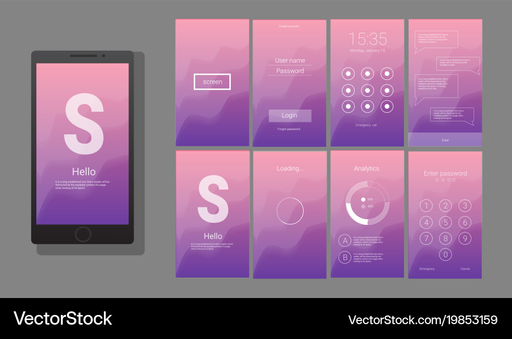 Modern ui gui screen design vector image