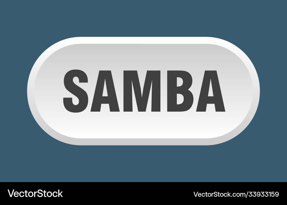 Samba button rounded sign on white background Vector Image