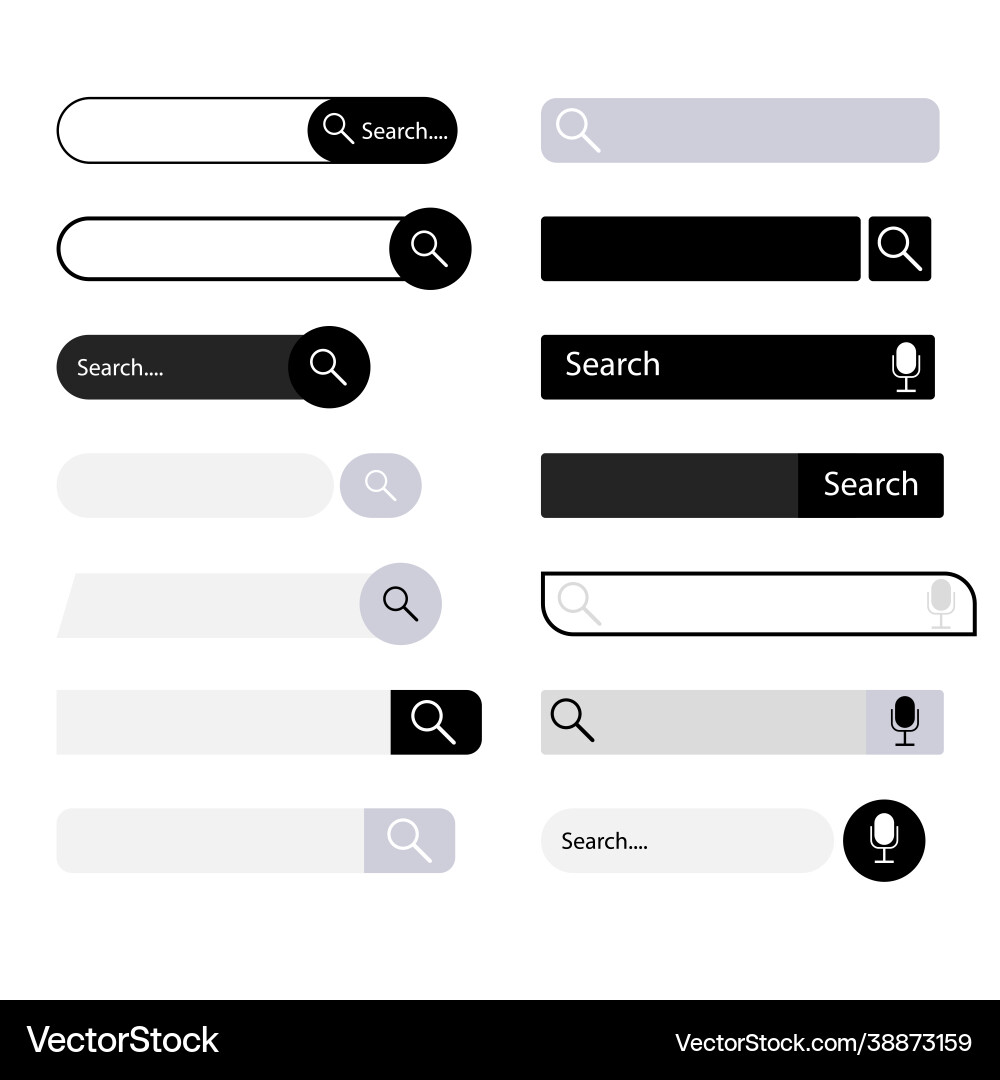 Search bar user interface collection design ui Search bar user interface collection design ui Vector Image