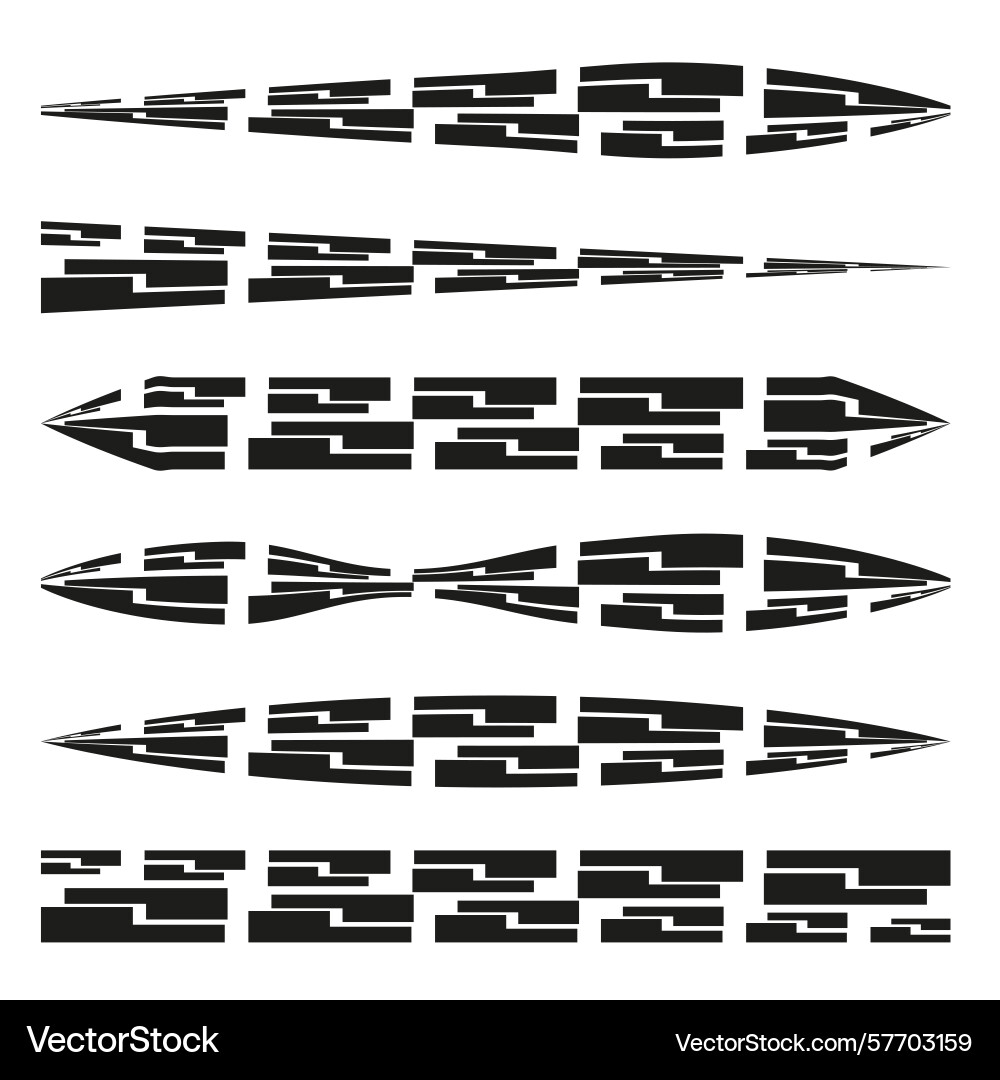 Segmented arrow set dynamic spear forms Segmented arrow set dynamic spear forms vector image