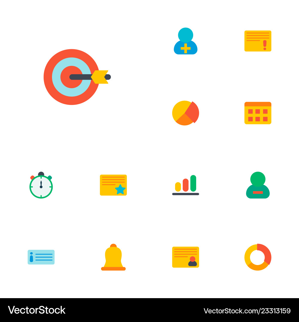 Set task manager icons flat style symbols vector image