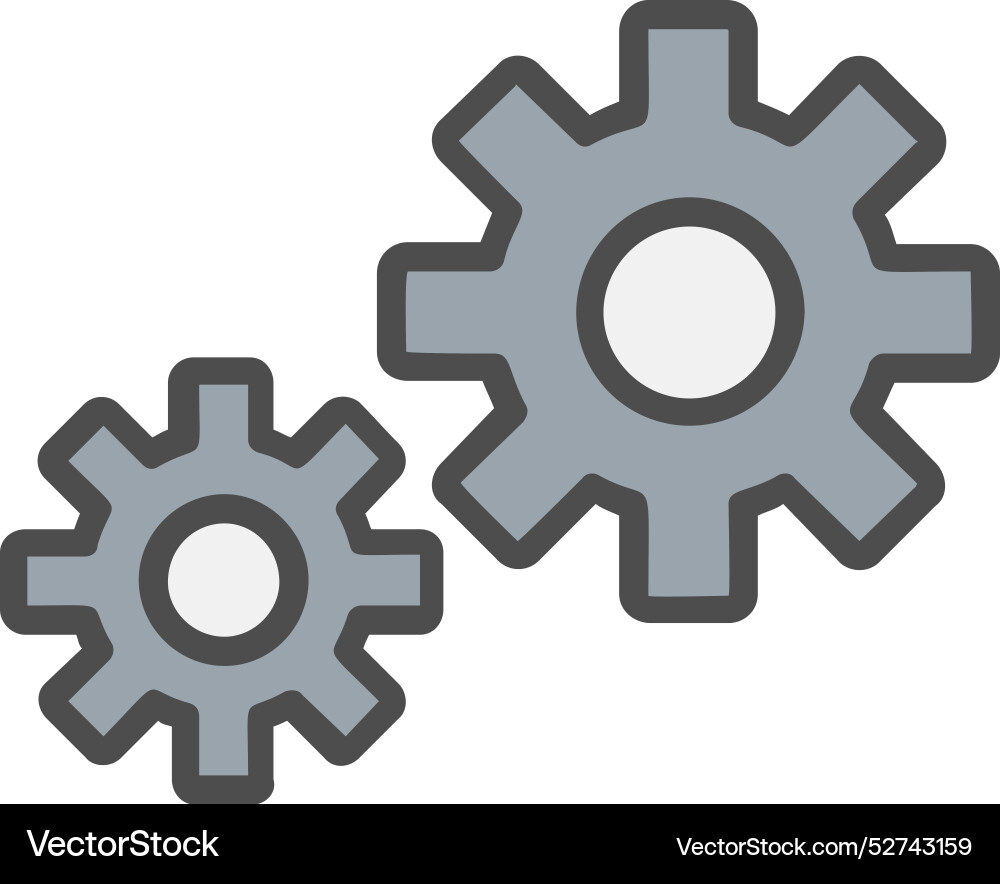 Setting line filled icon design Vector Image