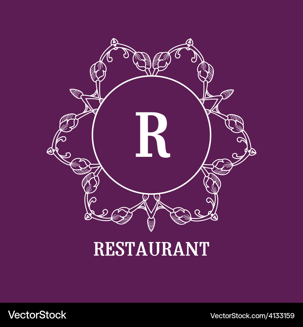 Simple and elegant monogram design template Vector Image