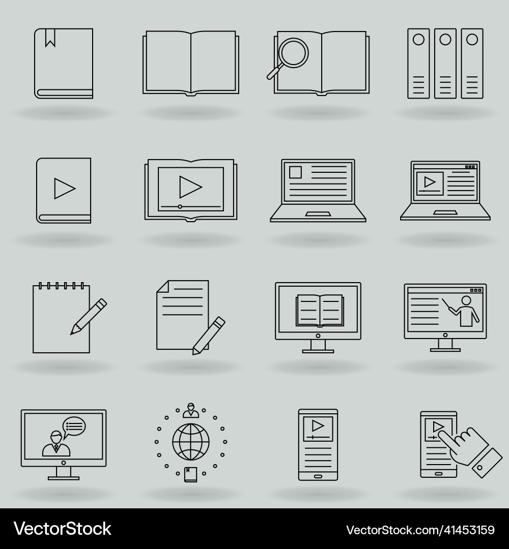Technical documentation line icons set Technical documentation line icons set vector image