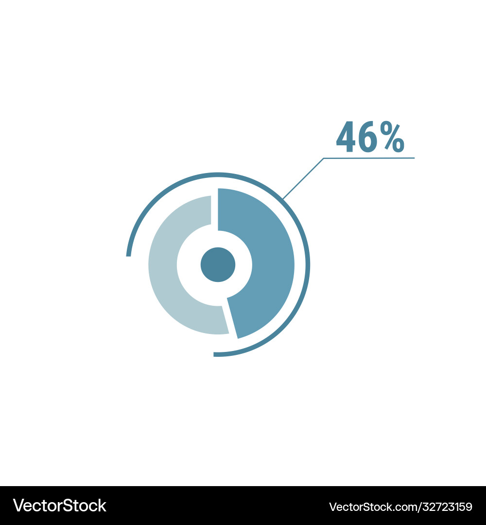 Vierzig sechs Prozent Pie Chart Vektorbild
