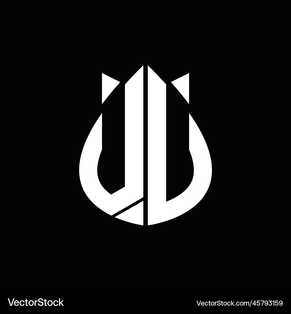 Vu logo monogram drops crown shape images design Vu logo monogram drops crown shape images design Vector Image