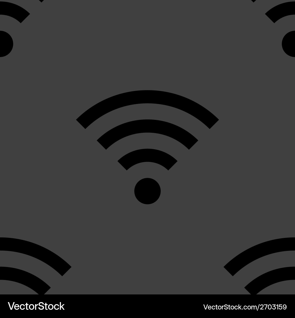 Wi-fi web icon flat design seamless gray pattern Vector Image