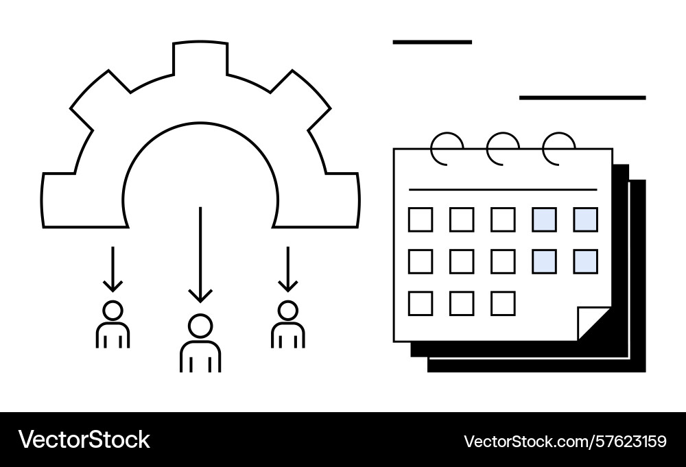 Workflow management and team coordination vector image