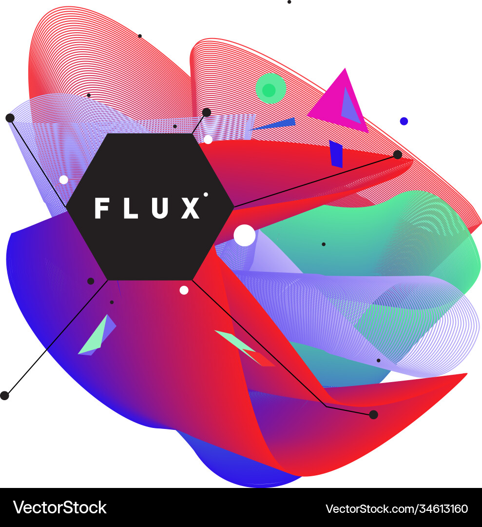 3d colorful wave background dynamic flux effect Vector Image